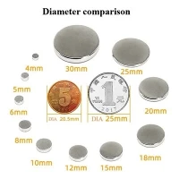 Diameter 8mm Neodymium Round Magnets in Various Thicknesses In Stock